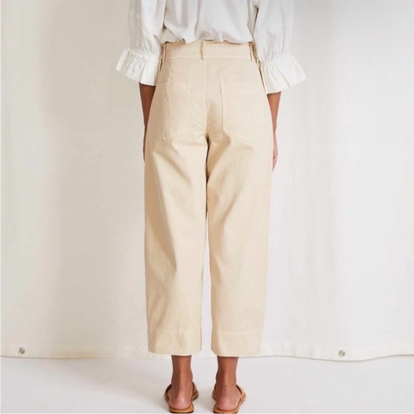 Apiece Apart Mari Barrel Cotton Wide Leg Pants Tan Sand Neutral Size 6 - Picture 3 of 11